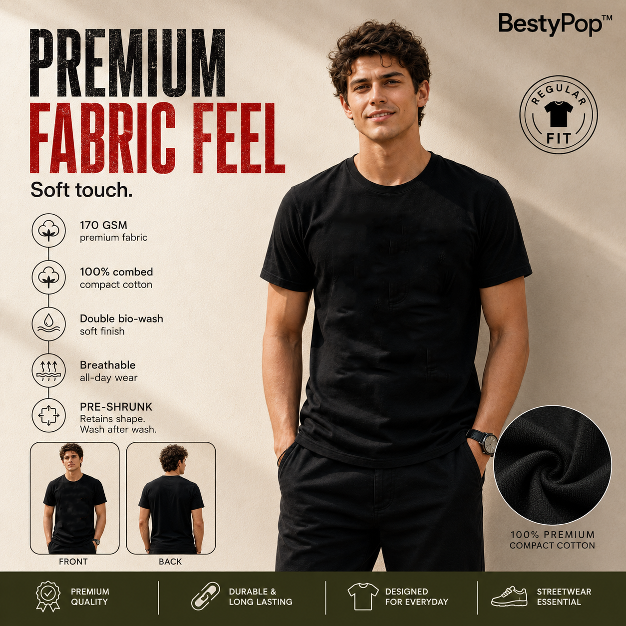 Men’s Plain Round Neck T-Shirt
